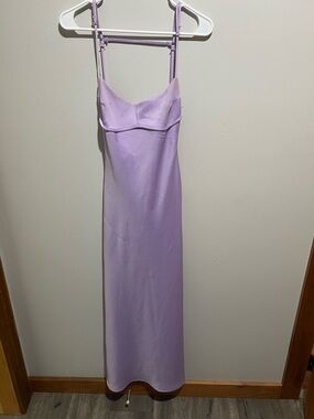 Lilac Purple Satin Bar Back Slip Maxi Dress - Size S 💜